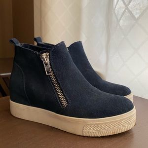 Steve Madden Wedge Sneakers Navy Blue